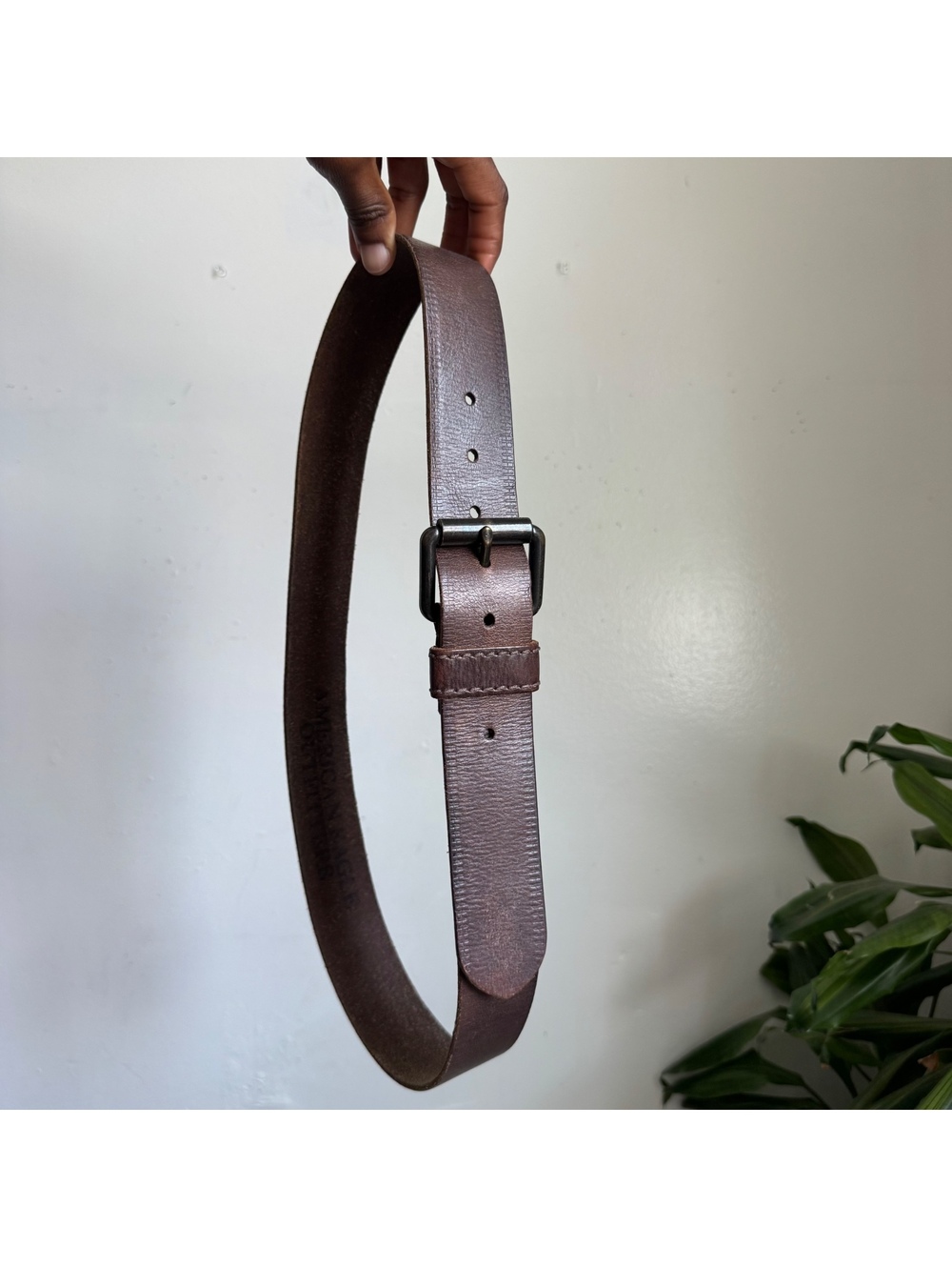 2012 Distressed American Eagle Thick Brown Leather Belt